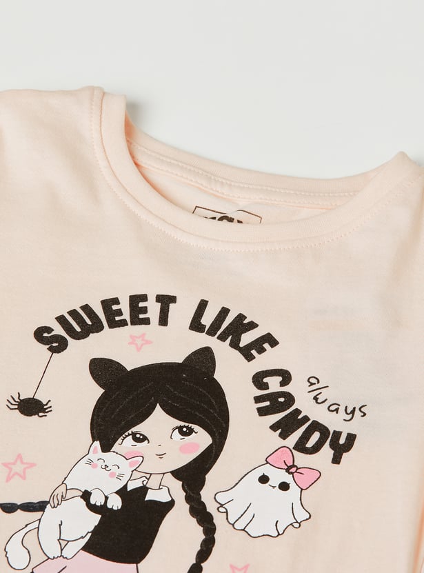 Girls Printed T-shirts - Pack of 2