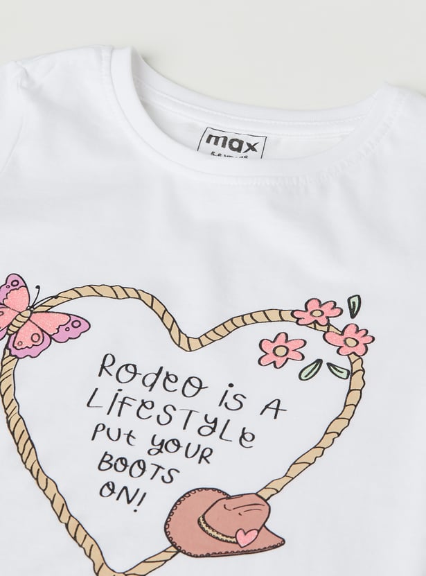 Girls Printed T-shirts - Pack of 2