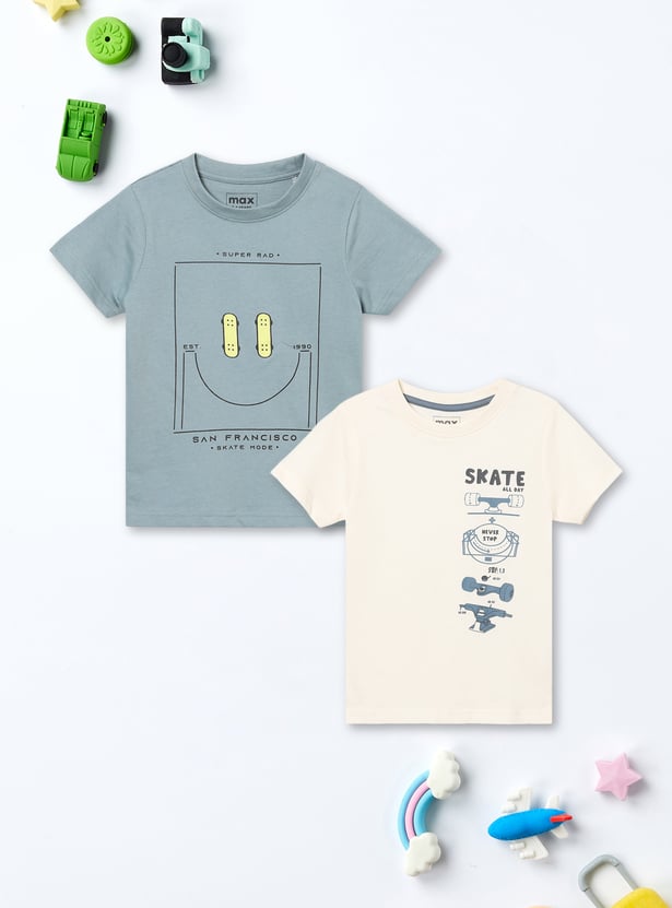 Boys Printed T-shirts - Pack of 2