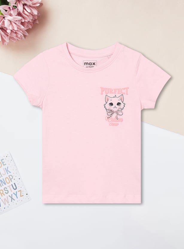 Girls Printed T-shirts - Pack of 2