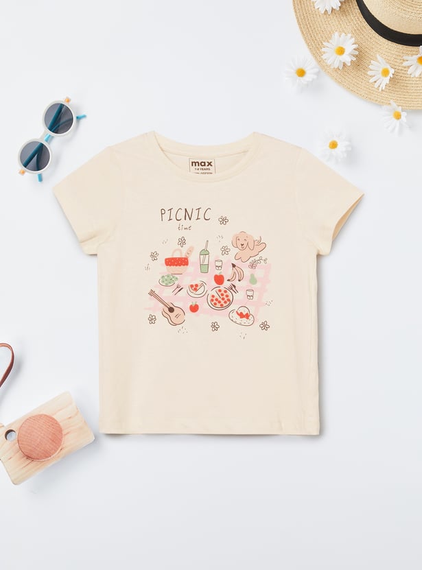 Girls Printed T-shirts - Pack of 2