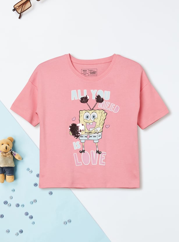 Girls Character Print T-shirts - Pack of 2