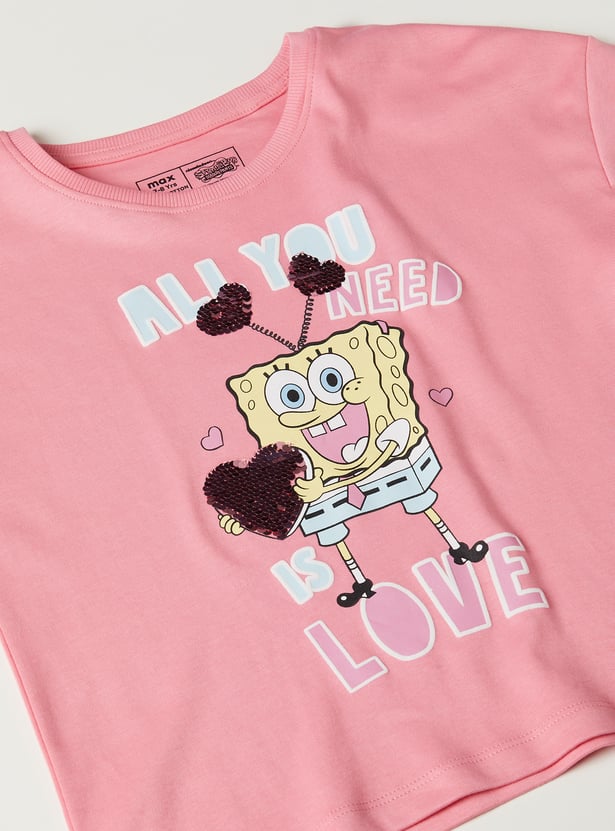 Girls Character Print T-shirts - Pack of 2