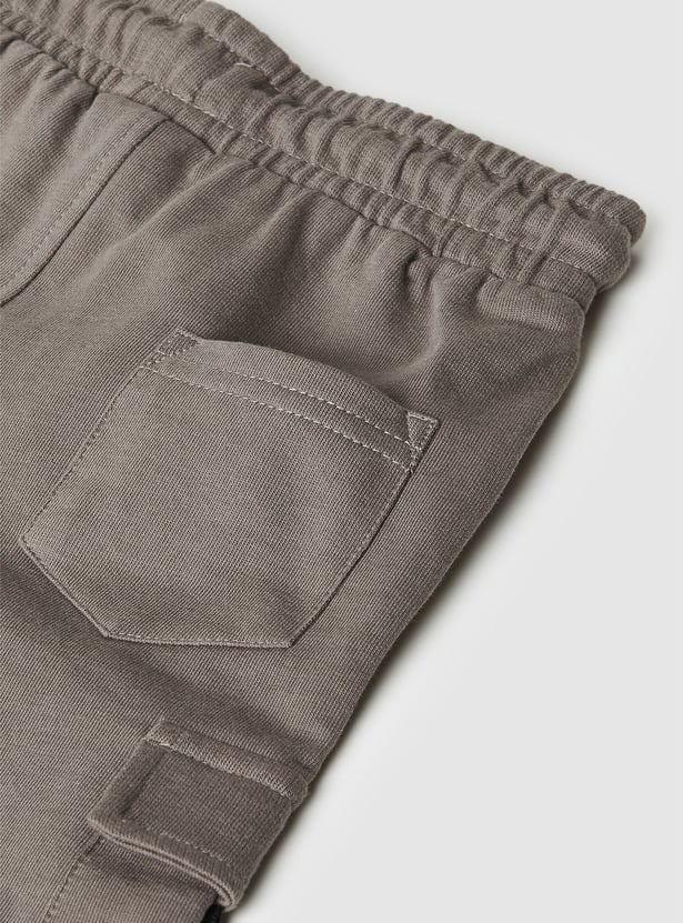 Boys Solid Cargo Shorts - Pack of 2