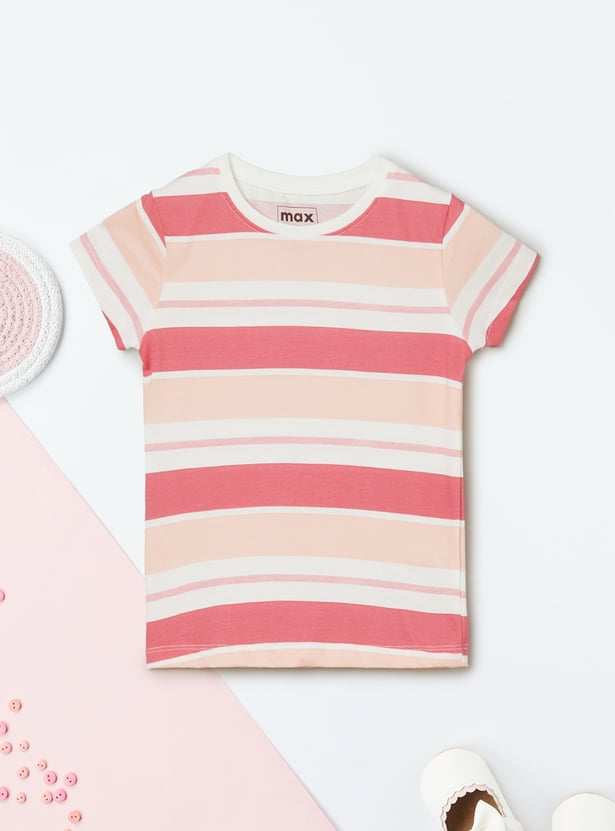 Girls Striped T-shirt - Pack of 2