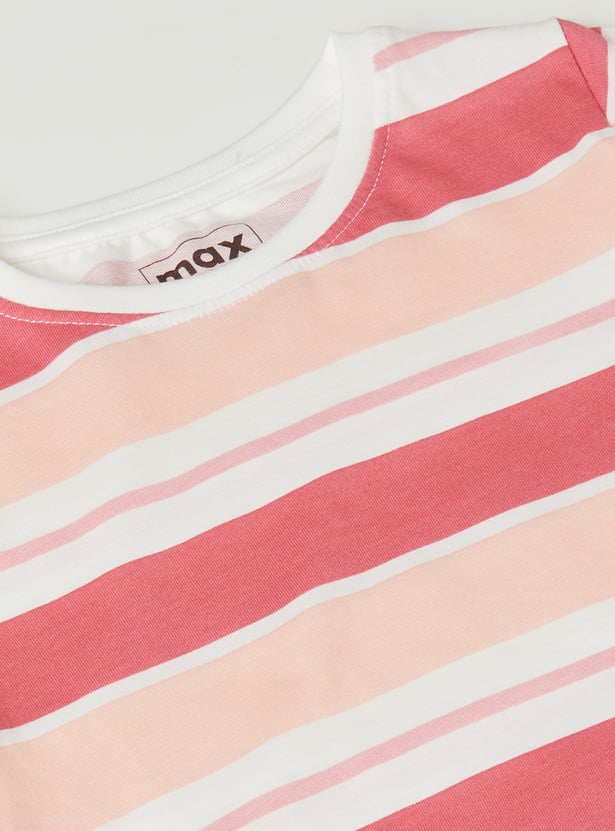 Girls Striped T-shirt - Pack of 2