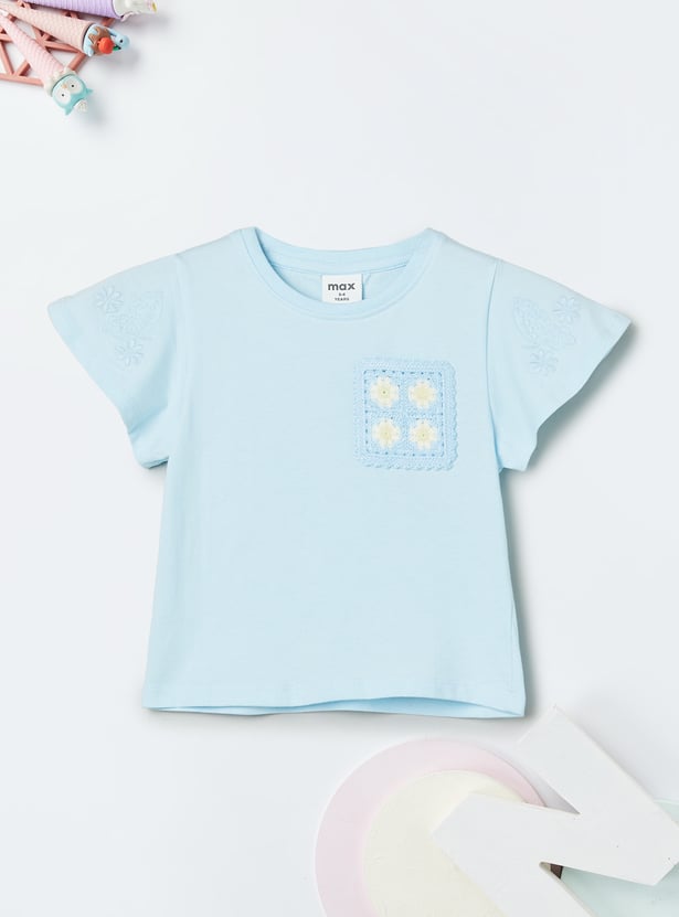 Girls Embroidered T-shirts - Pack of 2