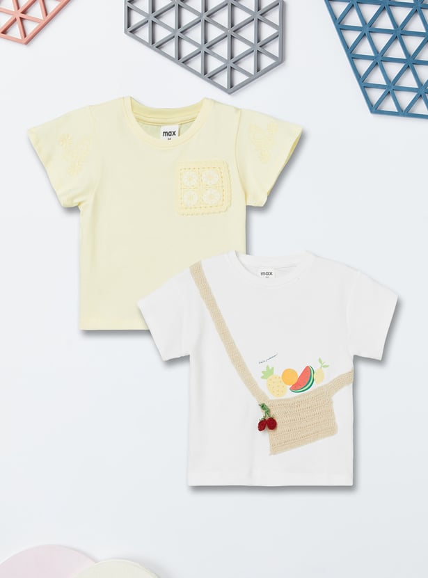 Girls Crochet T-shirt - Pack of 2