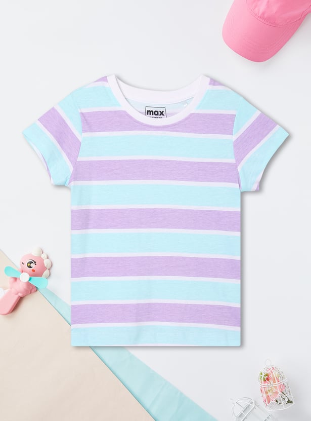 Girls Striped T-shirt - Pack of 2