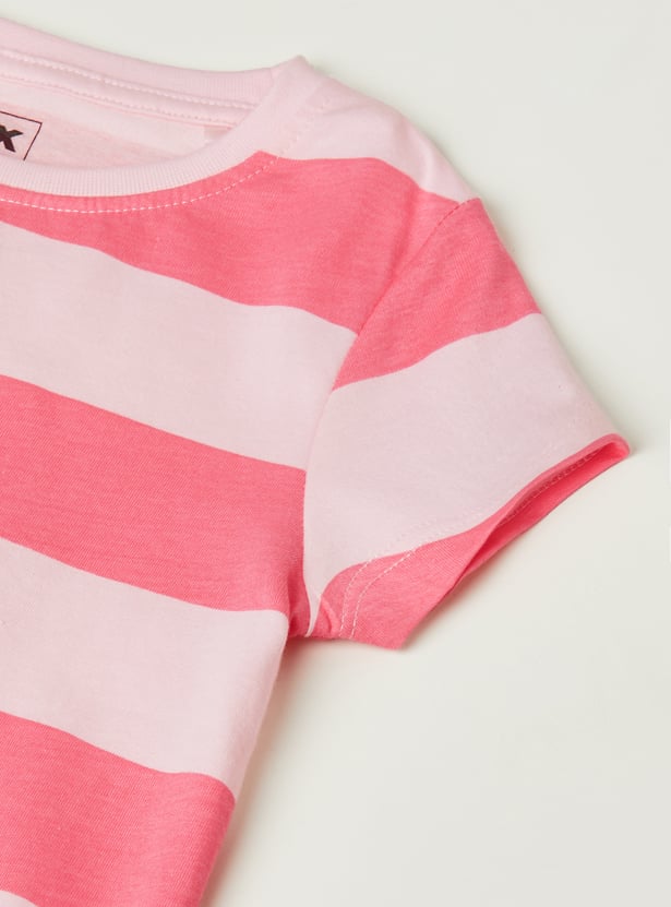 Girls Striped T-shirt - Pack of 2