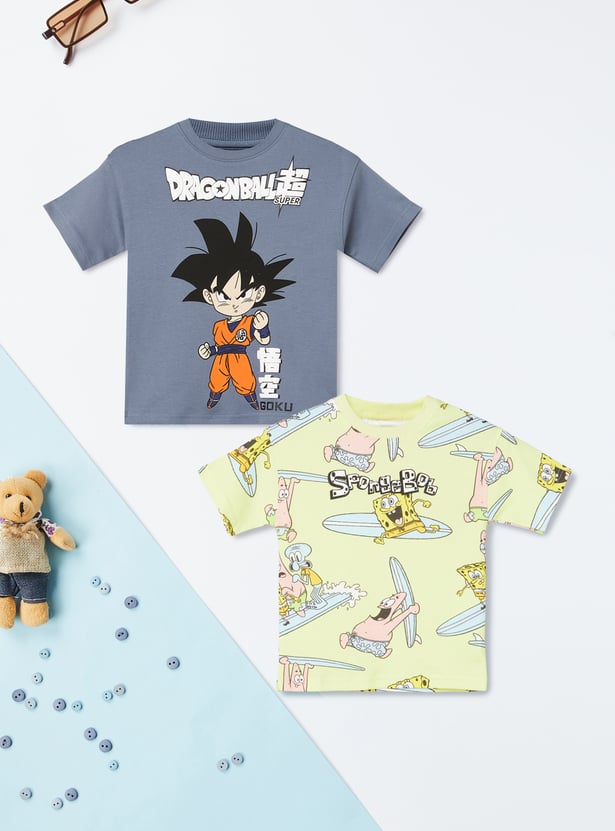 Boys Printed T-shirts - Pack of 2
