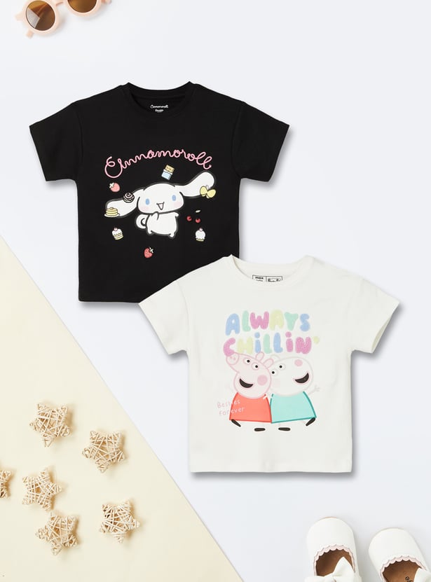 Girls Assorted T-shirts - Pack of 2