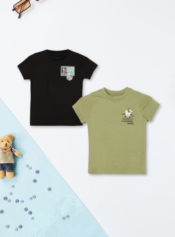 Boys Printed T-shirts - Pack of 2
