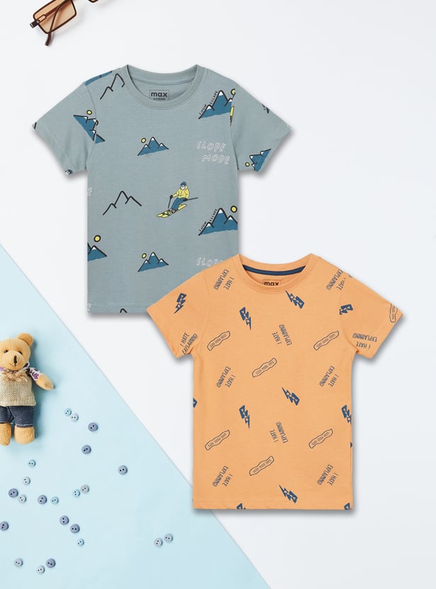 Boys Printed T-shirts - Pack of 2