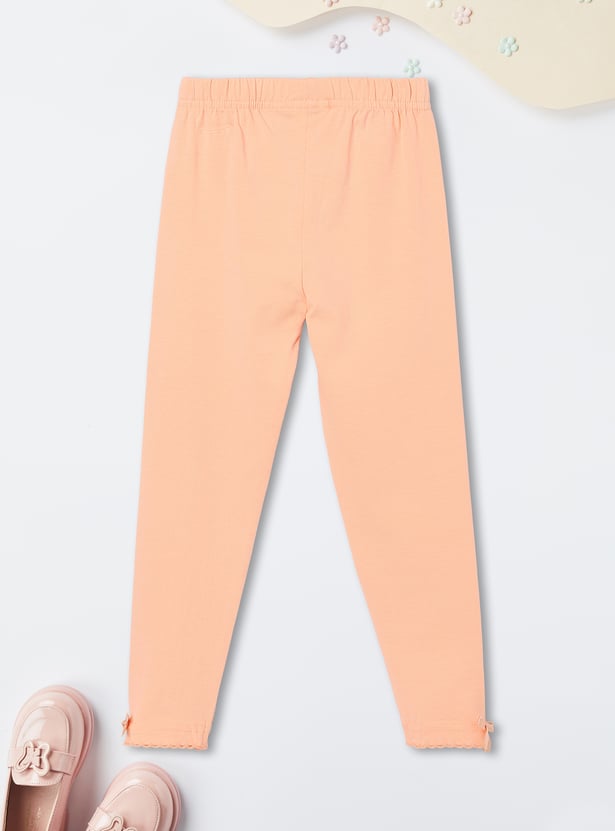 Girls Solid Leggings - Pack of 2