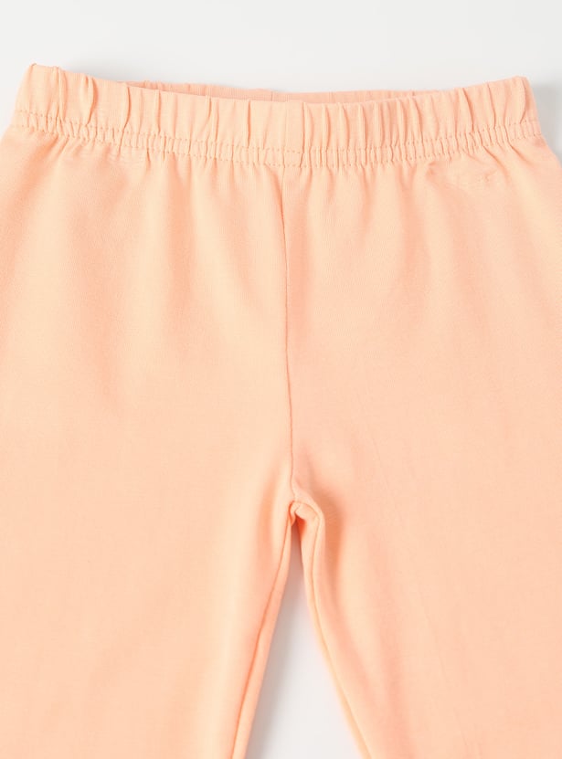Girls Solid Leggings - Pack of 2