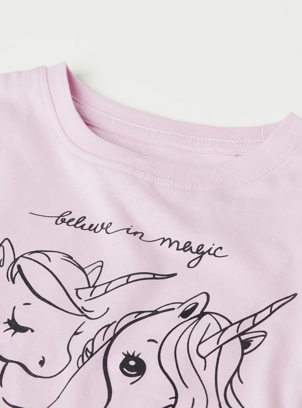 Girls Printed T-shirts - Pack of 2