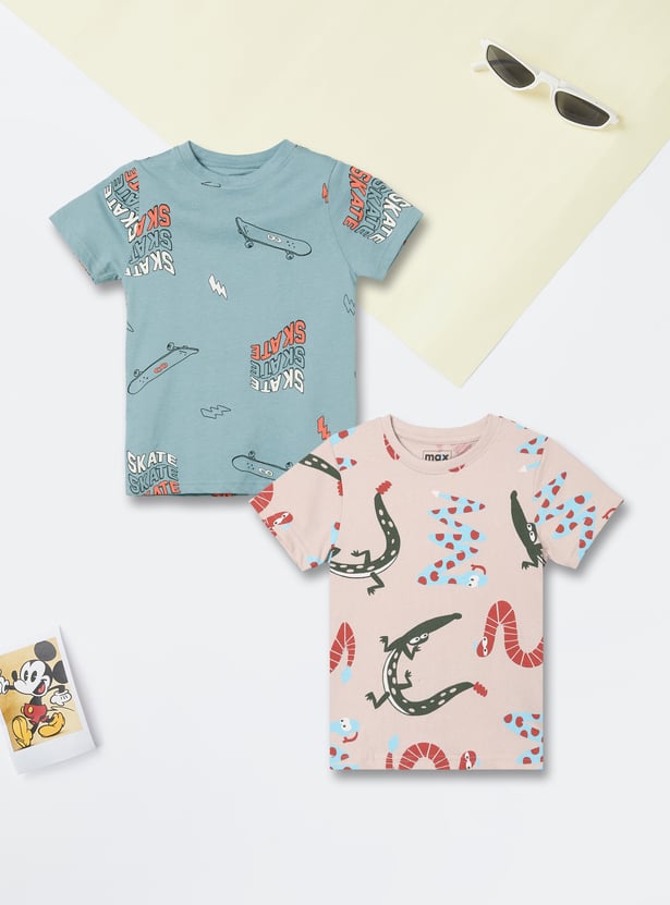 Boys Printed T-shirts - Pack of 2