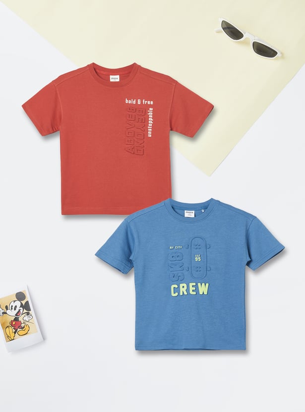 Boys Printed T-shirts - Pack of 2