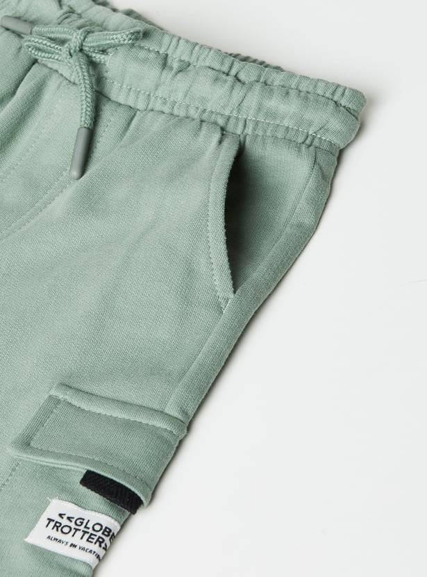 Boys Solid Cargo Shorts - Pack of 2