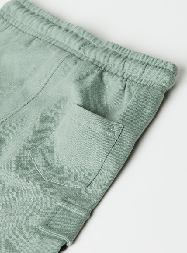 Boys Solid Cargo Shorts - Pack of 2