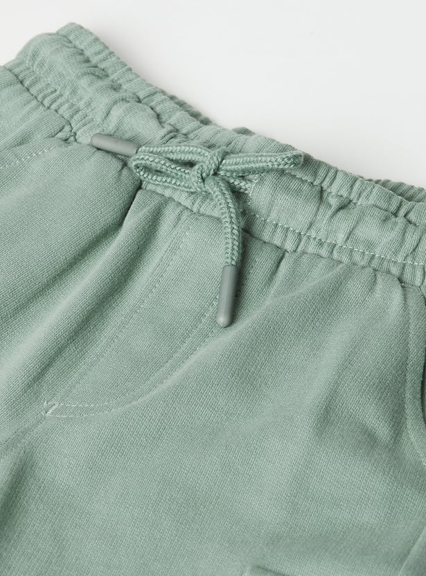 Boys Solid Cargo Shorts - Pack of 2