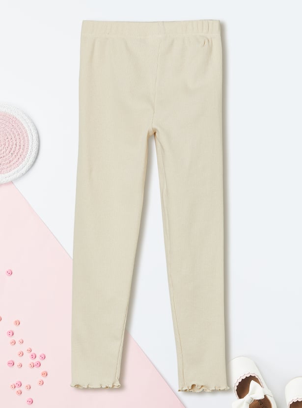 Girls Ribbed Leggings - Pack of 2