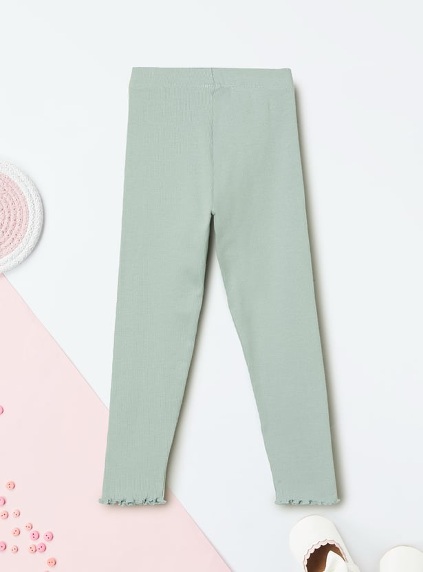 Girls Ribbed Leggings - Pack of 2