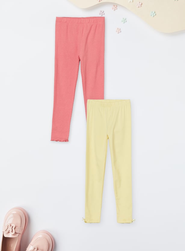 Girls Knit Leggings - Pack of 2
