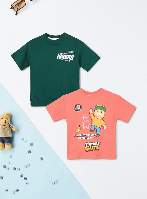 Boys Printed T-shirts - Pack of 2