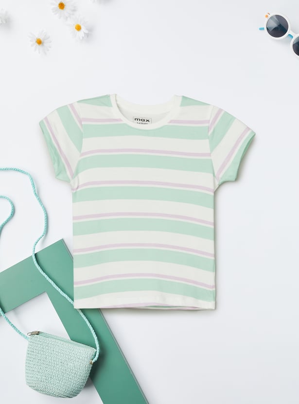 Girls Striped T-shirt - Pack of 2