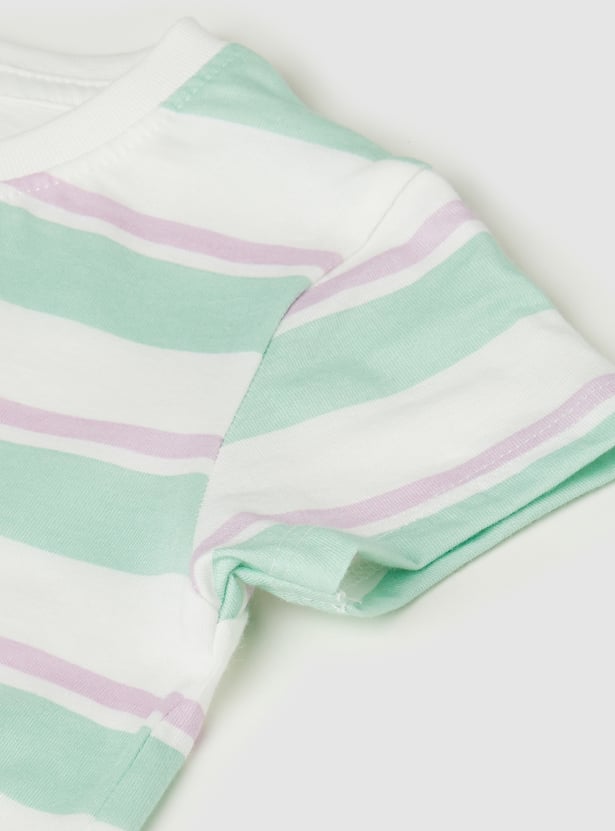 Girls Striped T-shirt - Pack of 2