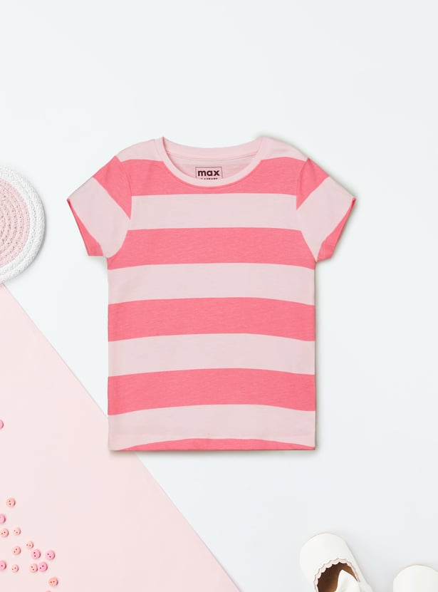 Girls Striped T-shirt - Pack of 2