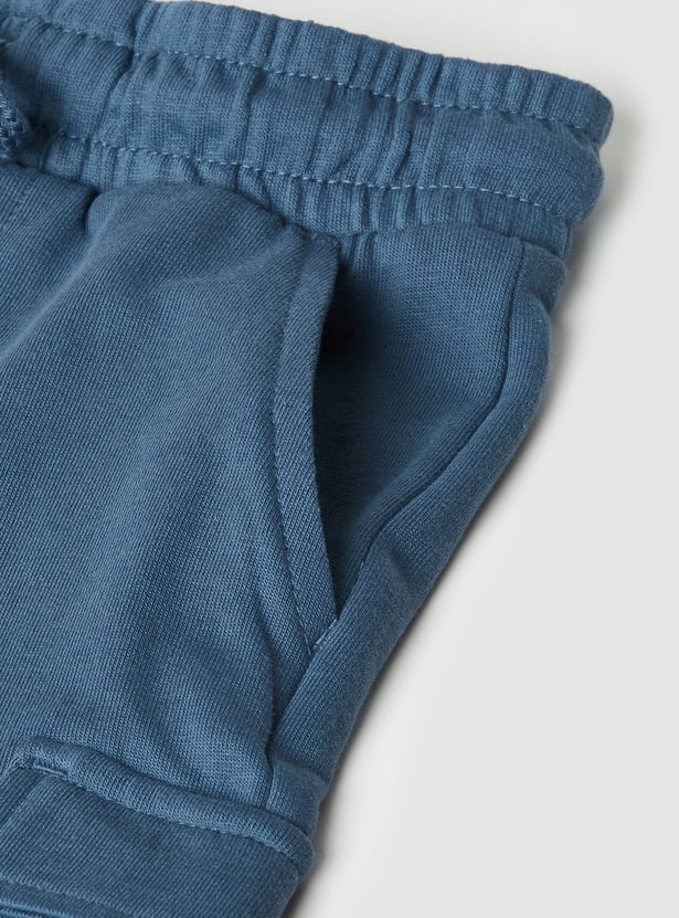 Boys Solid Cargo Shorts - Pack of 2