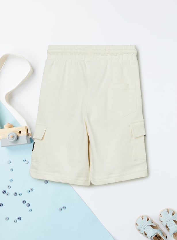 Boys Solid Cargo Shorts - Pack of 2