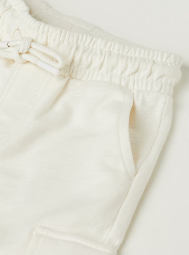 Boys Solid Cargo Shorts - Pack of 2