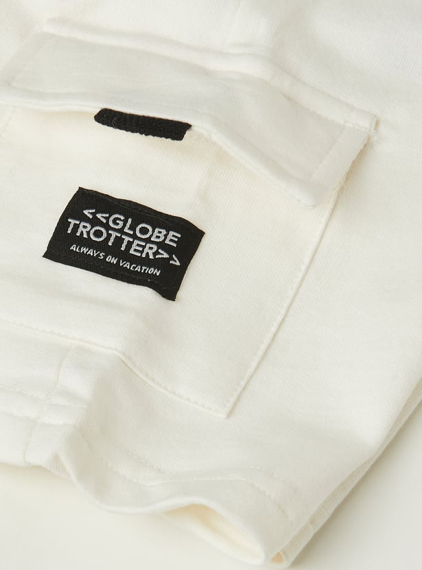 Boys Solid Cargo Shorts - Pack of 2