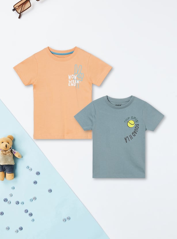 Boys Printed T-shirts - Pack of 2