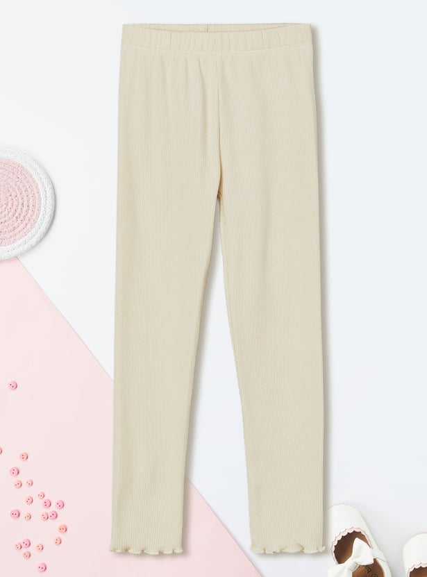Girls Solid Leggings - Pack of 2