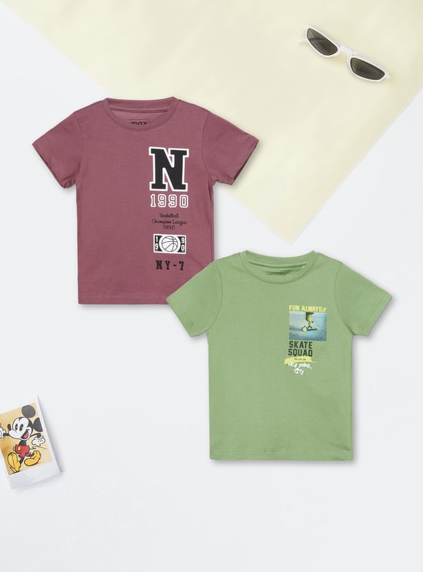 Boys Printed T-shirts - Pack of 2