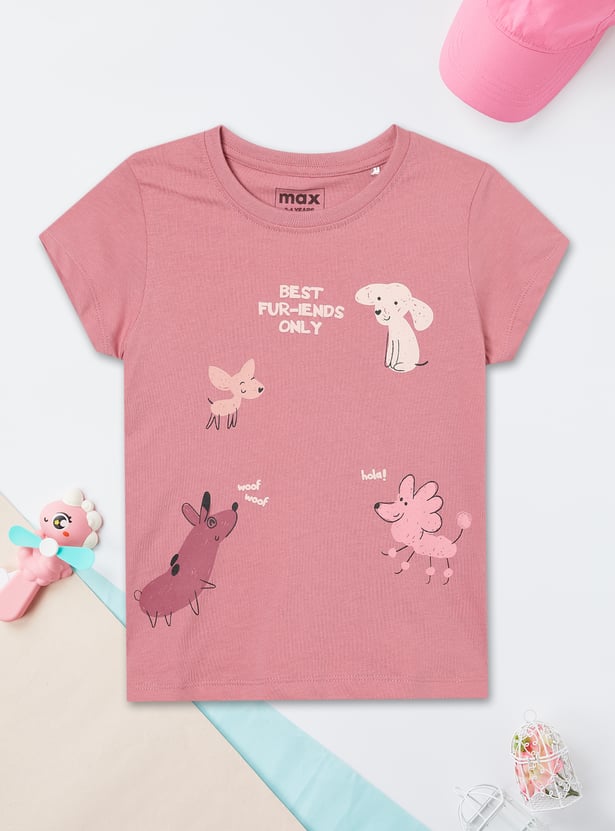 Girls Printed T-shirts - Pack of 2
