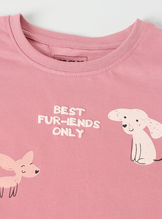 Girls Printed T-shirts - Pack of 2