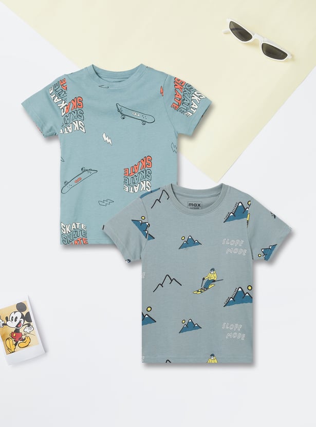 Boys Printed T-shirts - Pack of 2