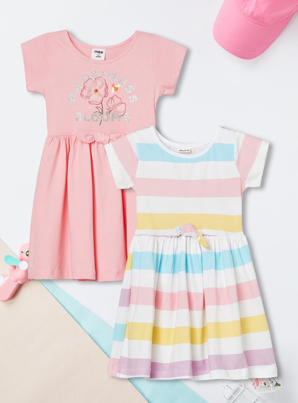 Girls Printed Dress - Pack of 2