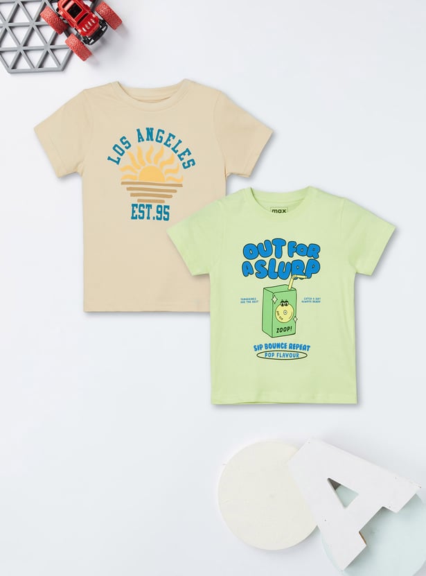 Boys Printed T-shirts - Pack of 2
