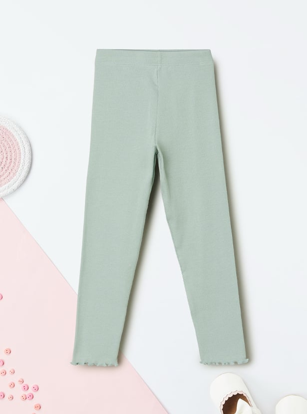 Girls Solid Leggings - Pack of 2