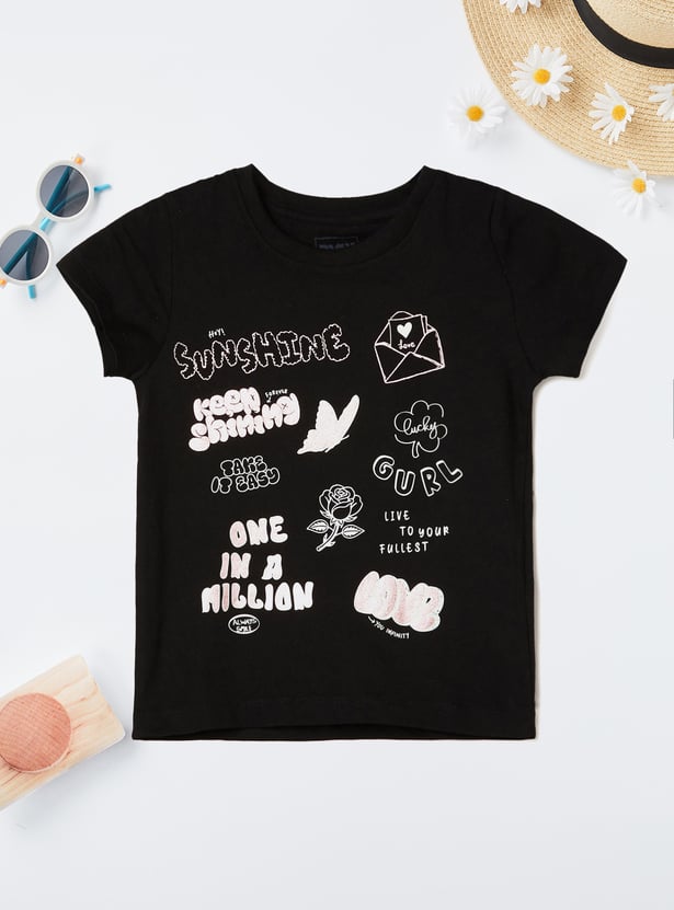 Girls Printed T-shirts - Pack of 2
