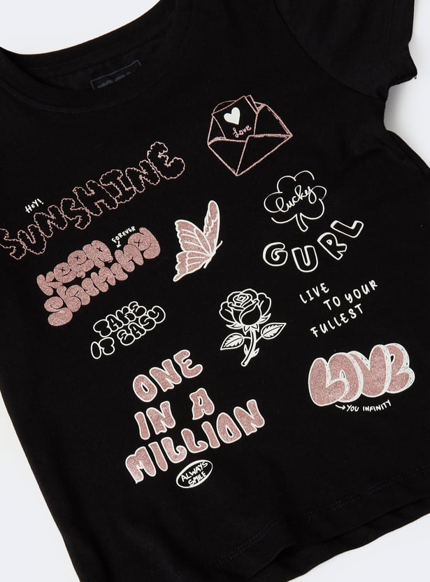 Girls Printed T-shirts - Pack of 2