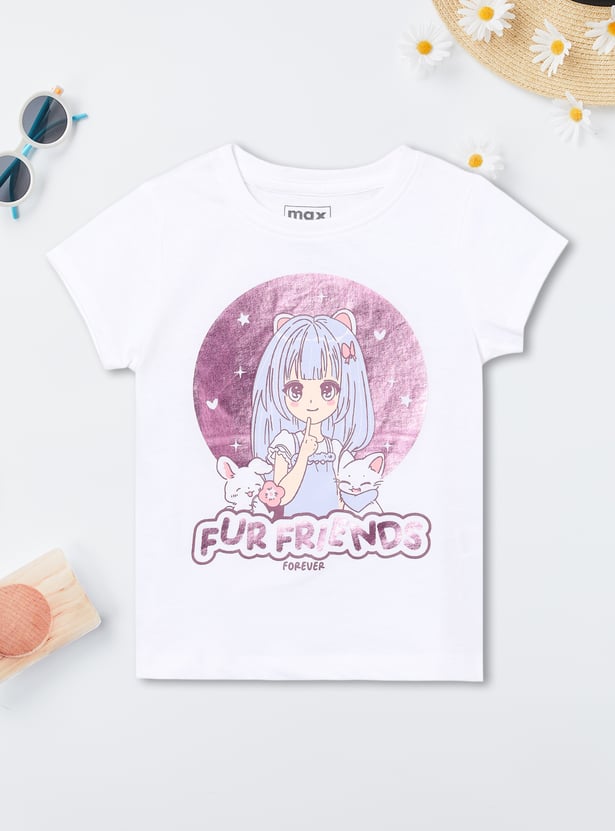 Girls Printed T-shirts - Pack of 2