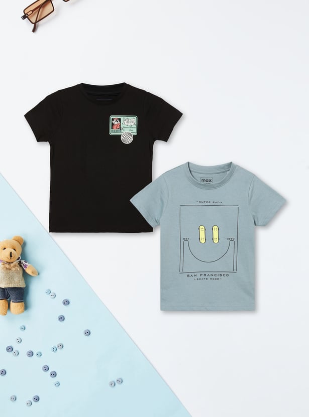 Boys Printed T-shirts - Pack of 2